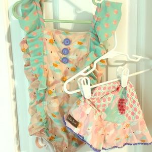 Matilda Jane bathing suit with matching hat